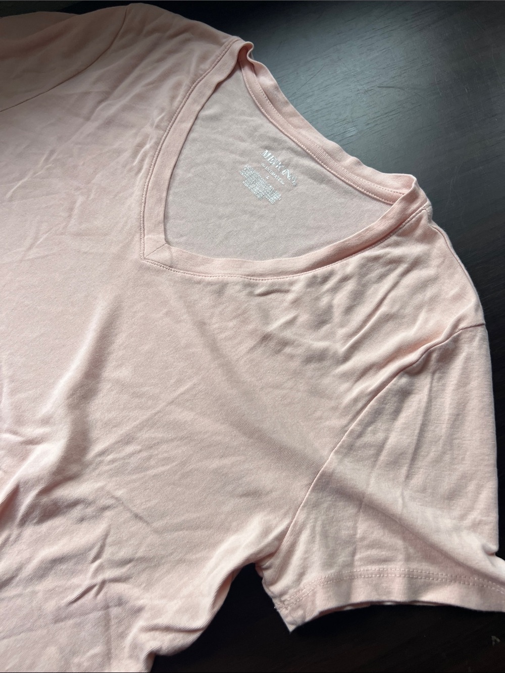 Merona Light Pink V-Neck Short Sleeve Tee - Picture 3 of 4